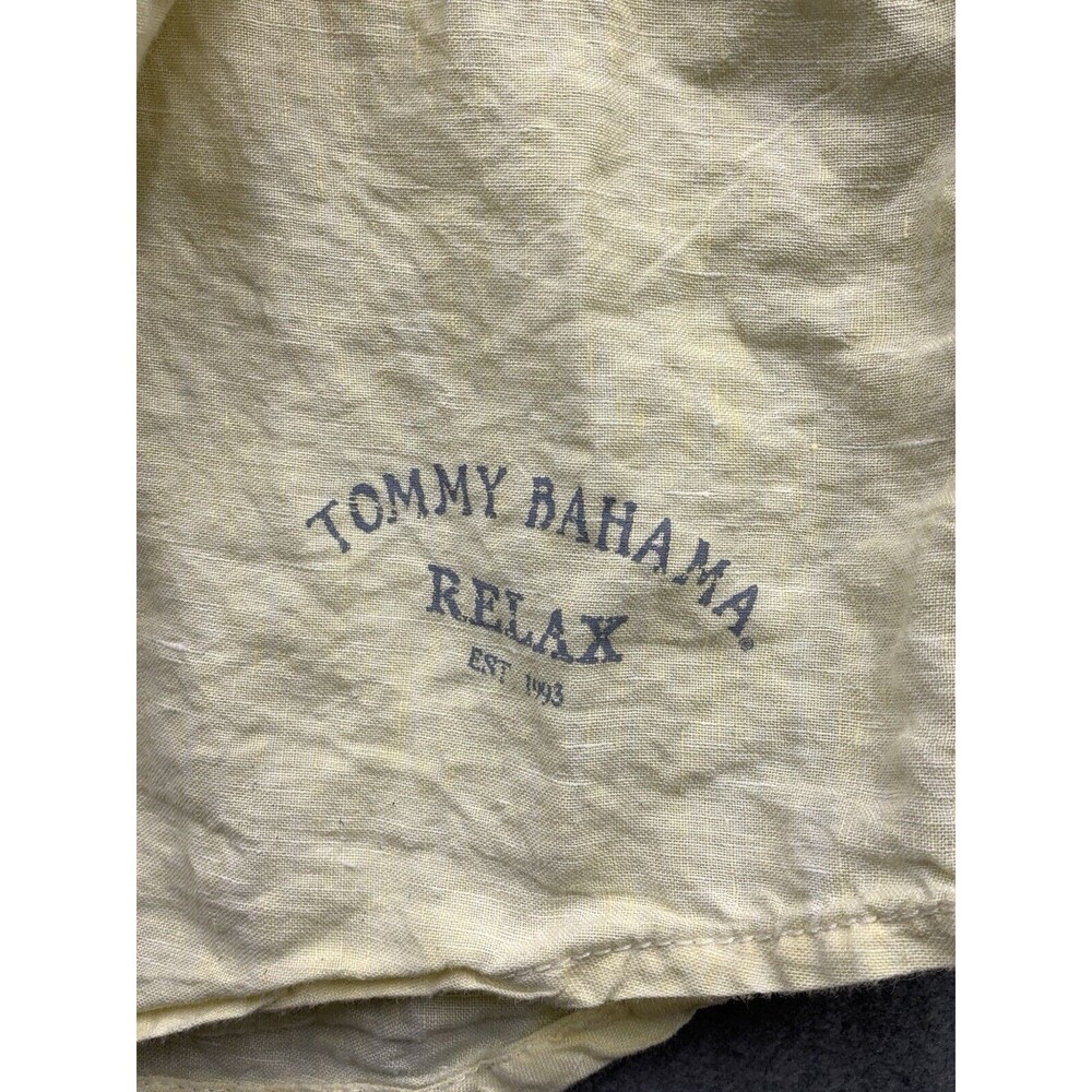 Tommy Bahama 100% Linen Button Up Shirt Men's Size XL Yellow Relax Long Sleeve - Picture 12 of 16